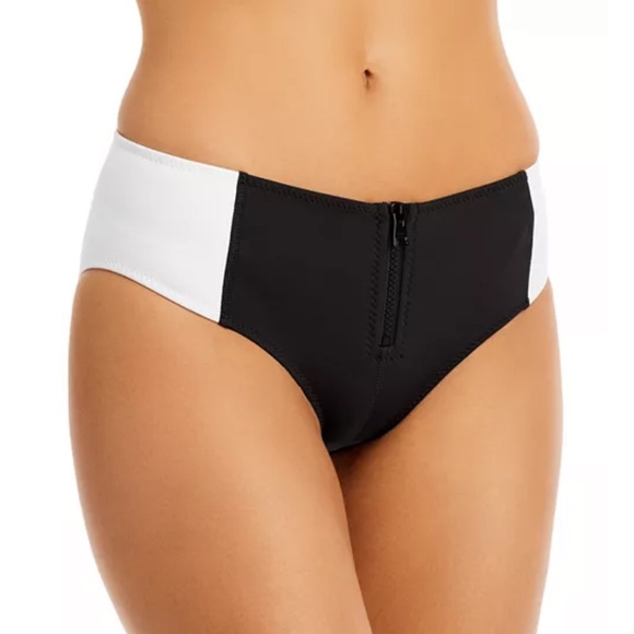 Gigi C Bianca Color Block Bikini Bottom Size Small in Black and White - Picture 3 of 10